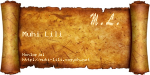 Muhi Lili névjegykártya